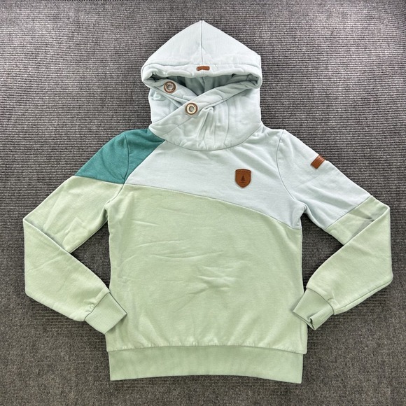 Wanakome Tops - Wanakome Color Block Pullover Hoodie Womens Medium Aqua Green Mint Athleisure